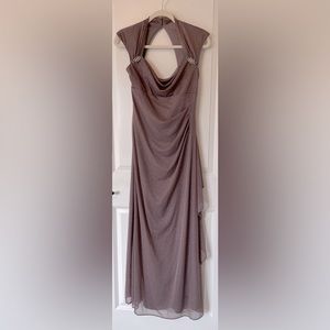 Bronze Metallic Long Formal Dress R&M Richards Women's Size 6 Gown
